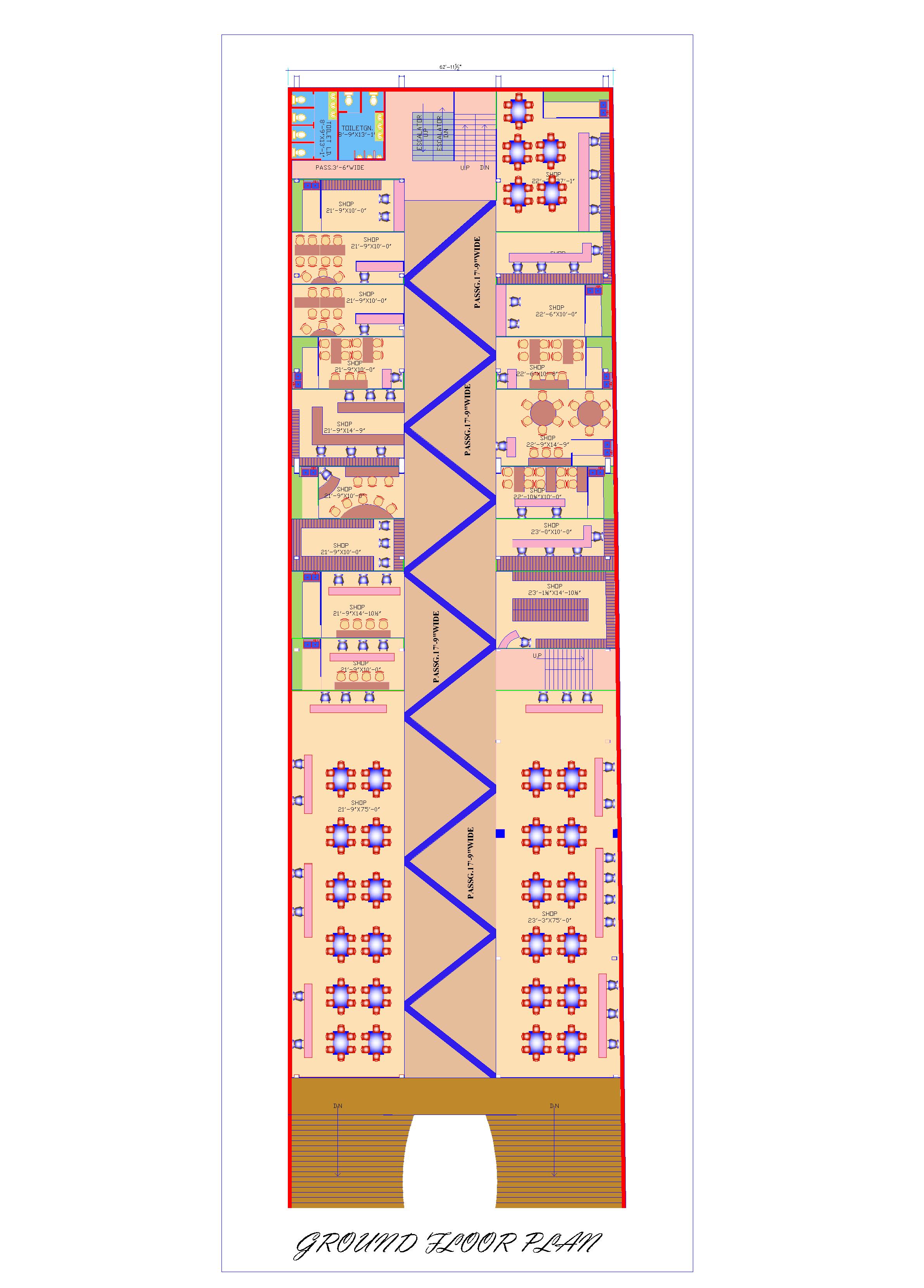 Commercial Building Ground Floor Plan Delhi